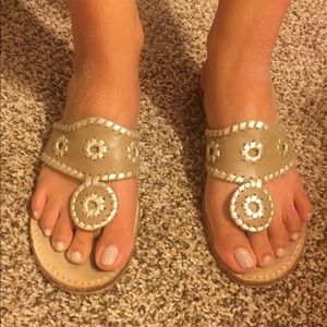 Jack Rogers Taupe and Platinum Sandal